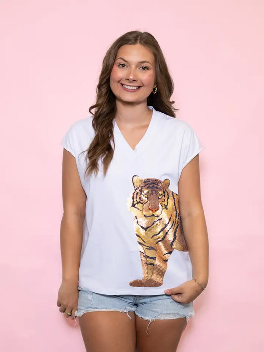 Wrap-Around Tiger Sequin Design