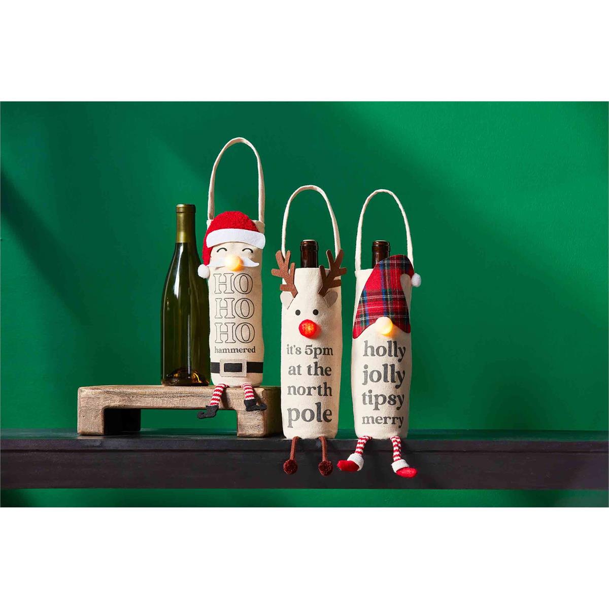 SANTA LIGHT UP XMAS WINE BAG - The Season Boutique
