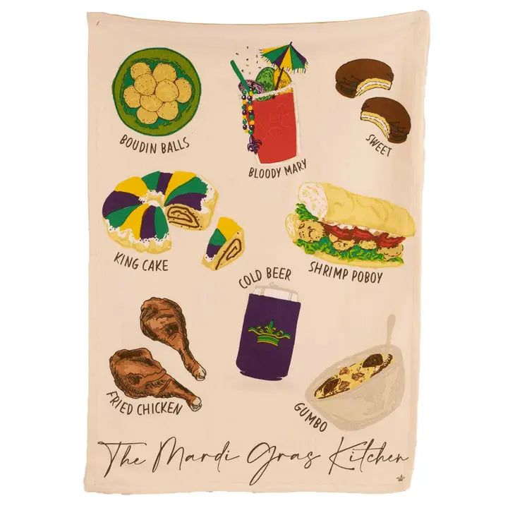 Mardi Gras Kitchen Hand Towel