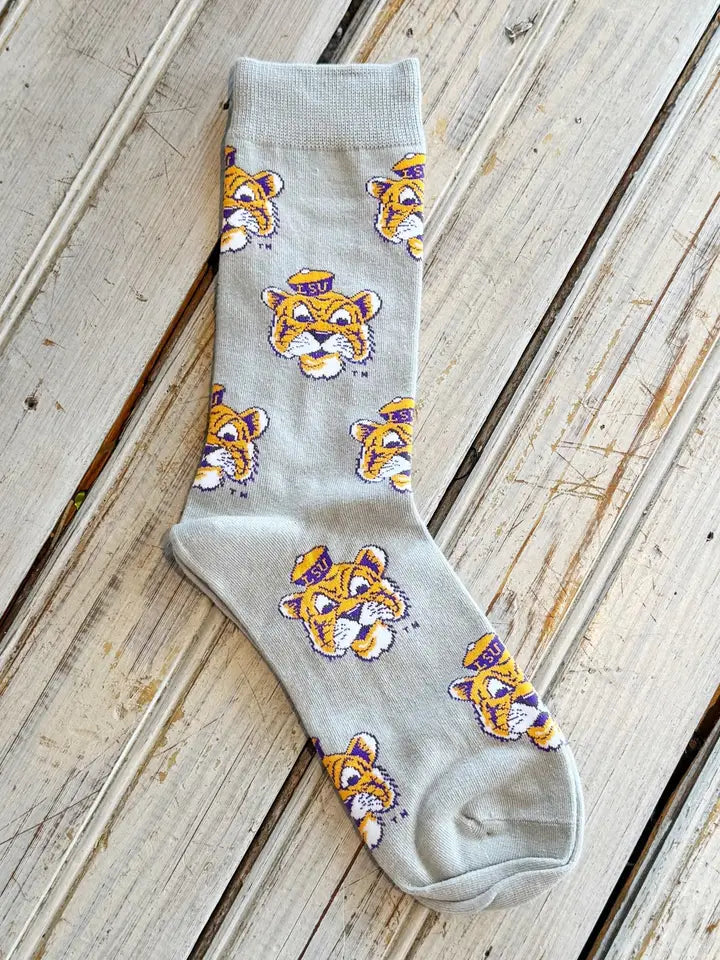 Lsu Sailor Mike Sock-Grey