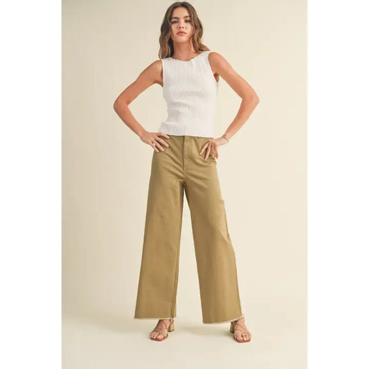 Stretched Cotton Pants