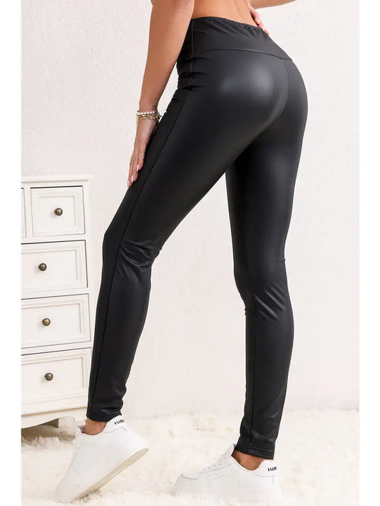 Black Faux Leather Skinny Leggings