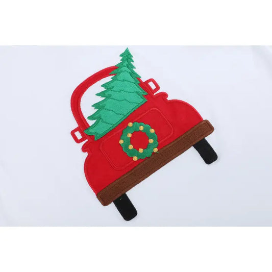 Christmas Tree Truck Shirt and Red Pants Set