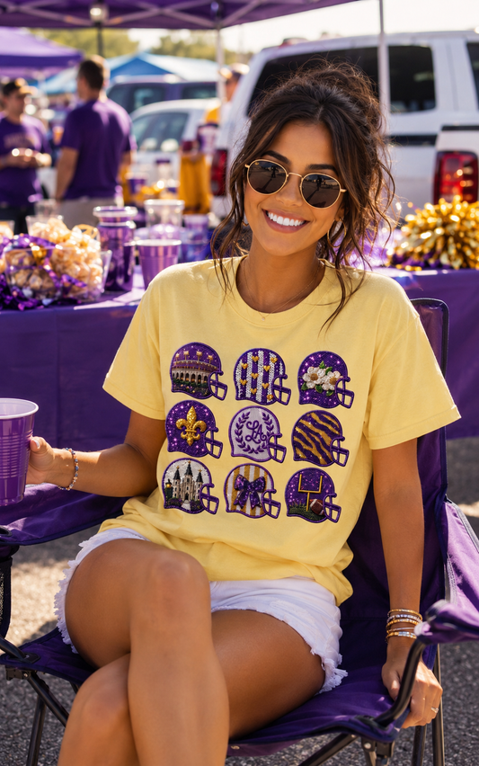 Louisiana Purple & Gold Sequin Top