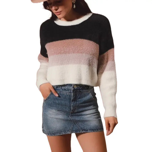 Soft Textured Color Gradient Sweater
