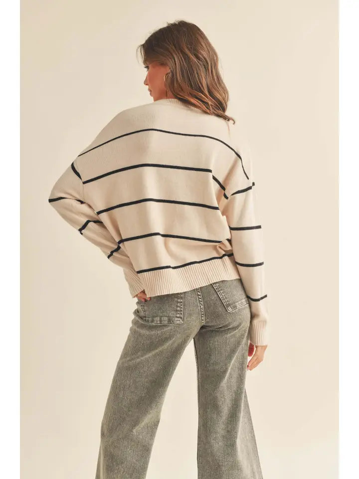 Striped Pattern Sweater Top