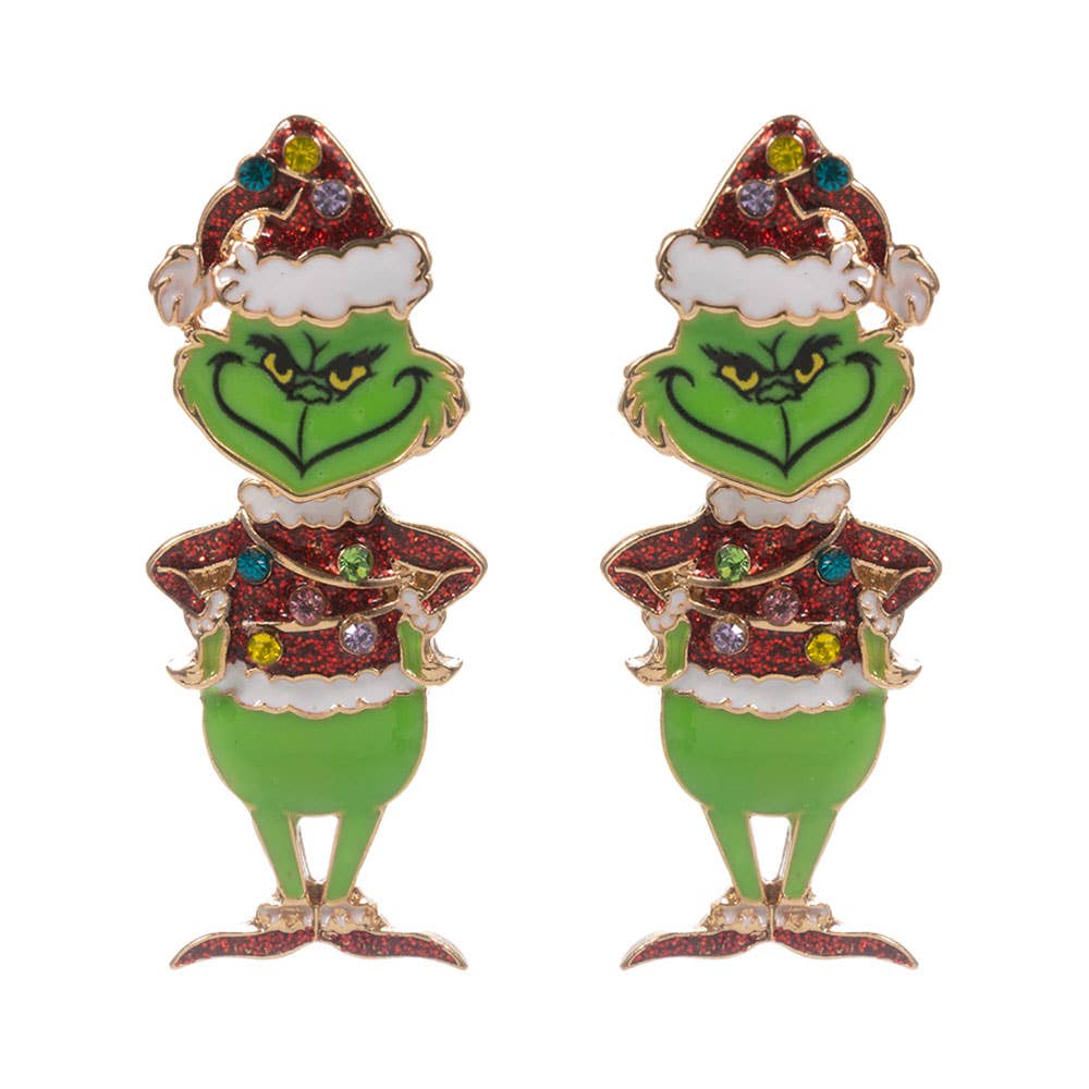Sparkly Grinch Earrings