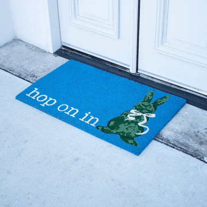 Boxwood Bunny Coir Doormat Palace Blue/Green