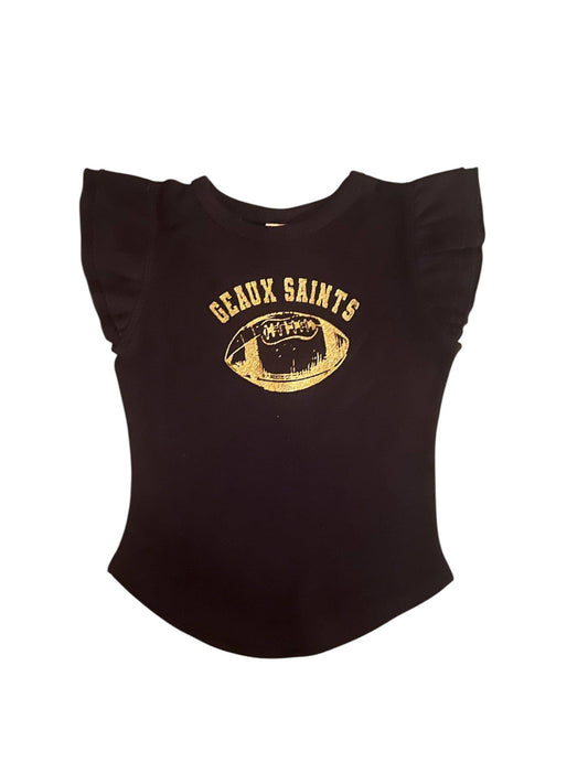 Geaux Saints Toddler Flutter Sleeve - The Season Boutique