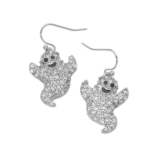 Ghost Rhinestone Dangle Earrings
