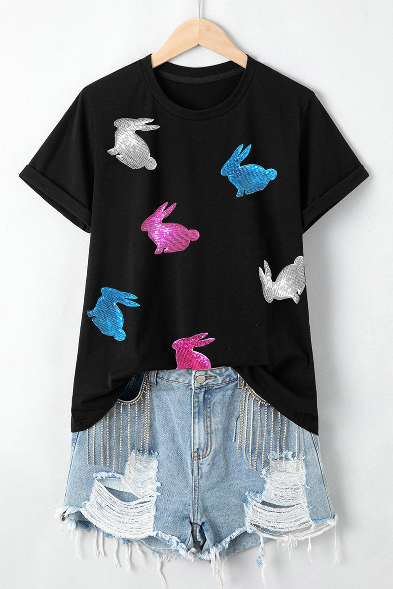 Happy Easter Sequin Bunny Tee