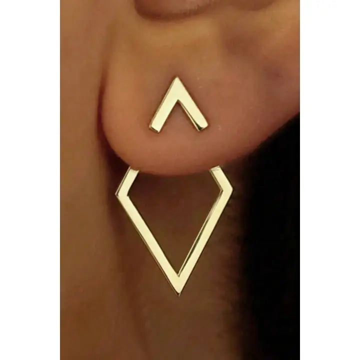 Rhombus Shape Plated Alloy Stud Earrings