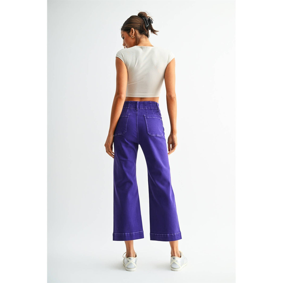 High-Rise Cropped Wide Leg Pants