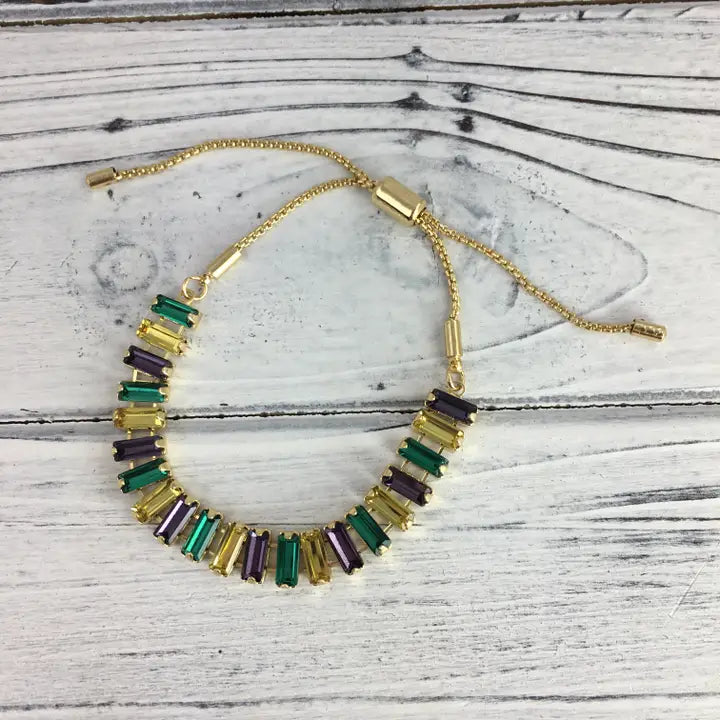 Mardi Gras Stone Bracelet