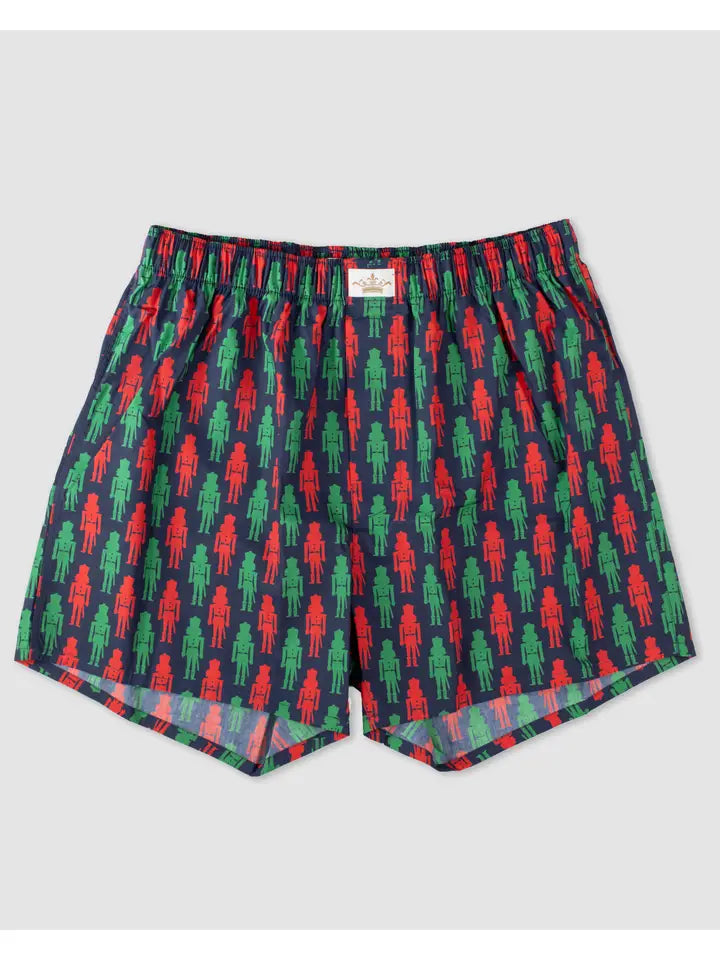 Men's Nutcracker Lane Boxers Navy/Red/Green
