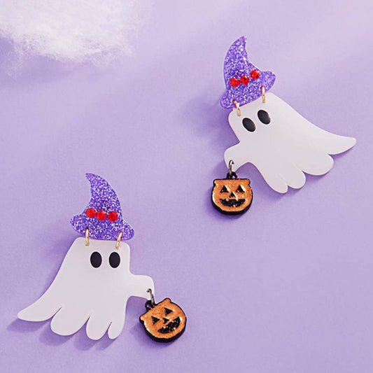 Glow In The Dark Ghost Dangle Earrings