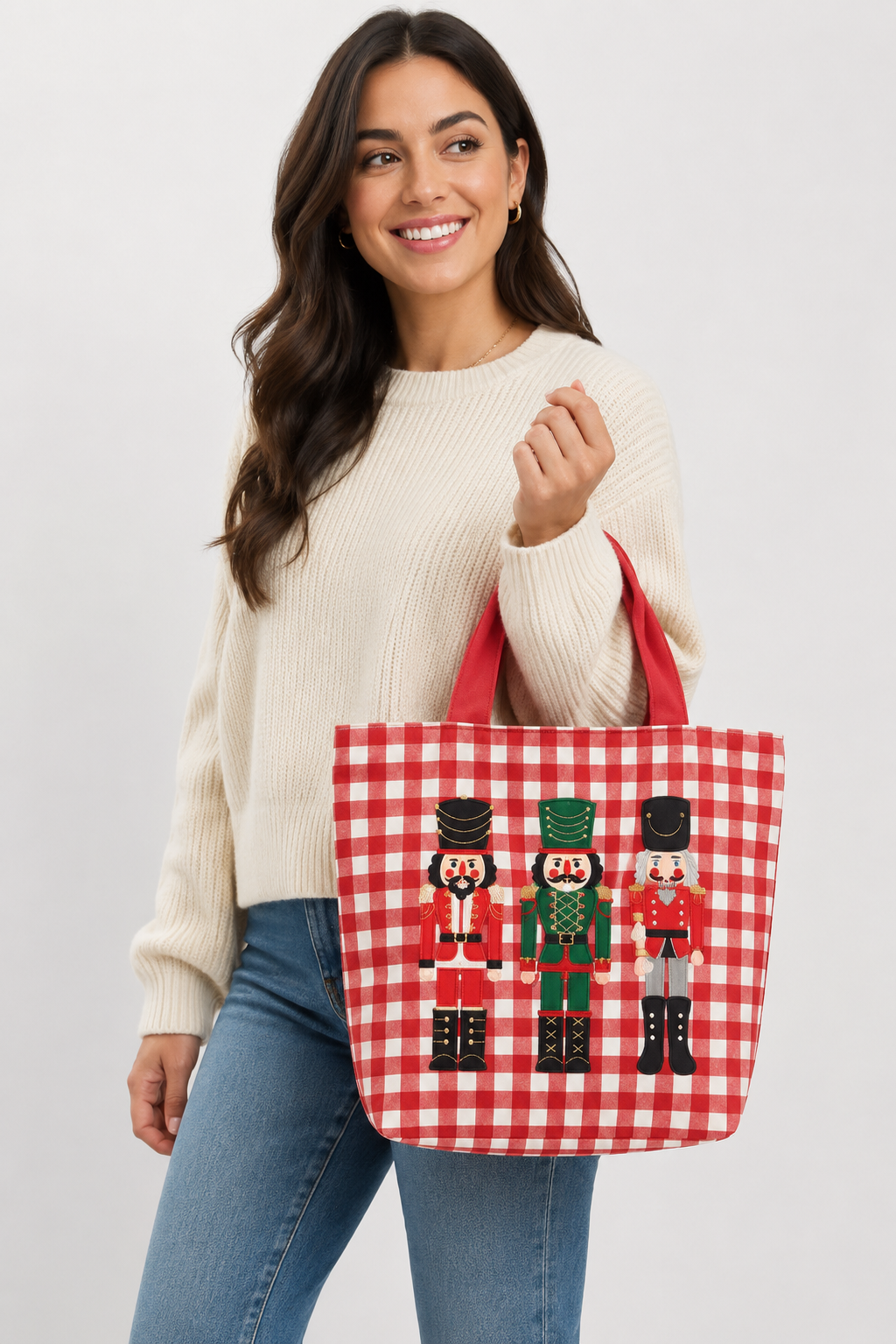 Holiday Gingham Tote Bags