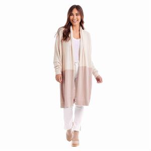 Cream Pip Color-Block Cardigan