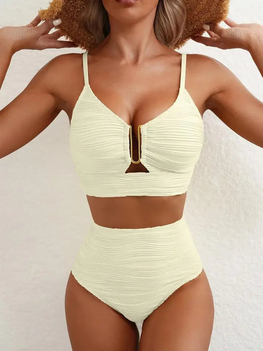 Solid High Waisted Bikini