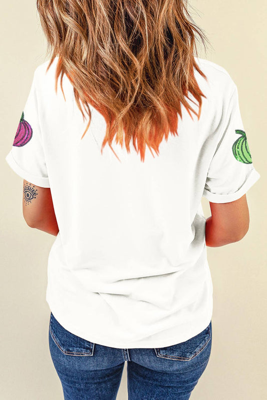 Sequin Pumpkin Top