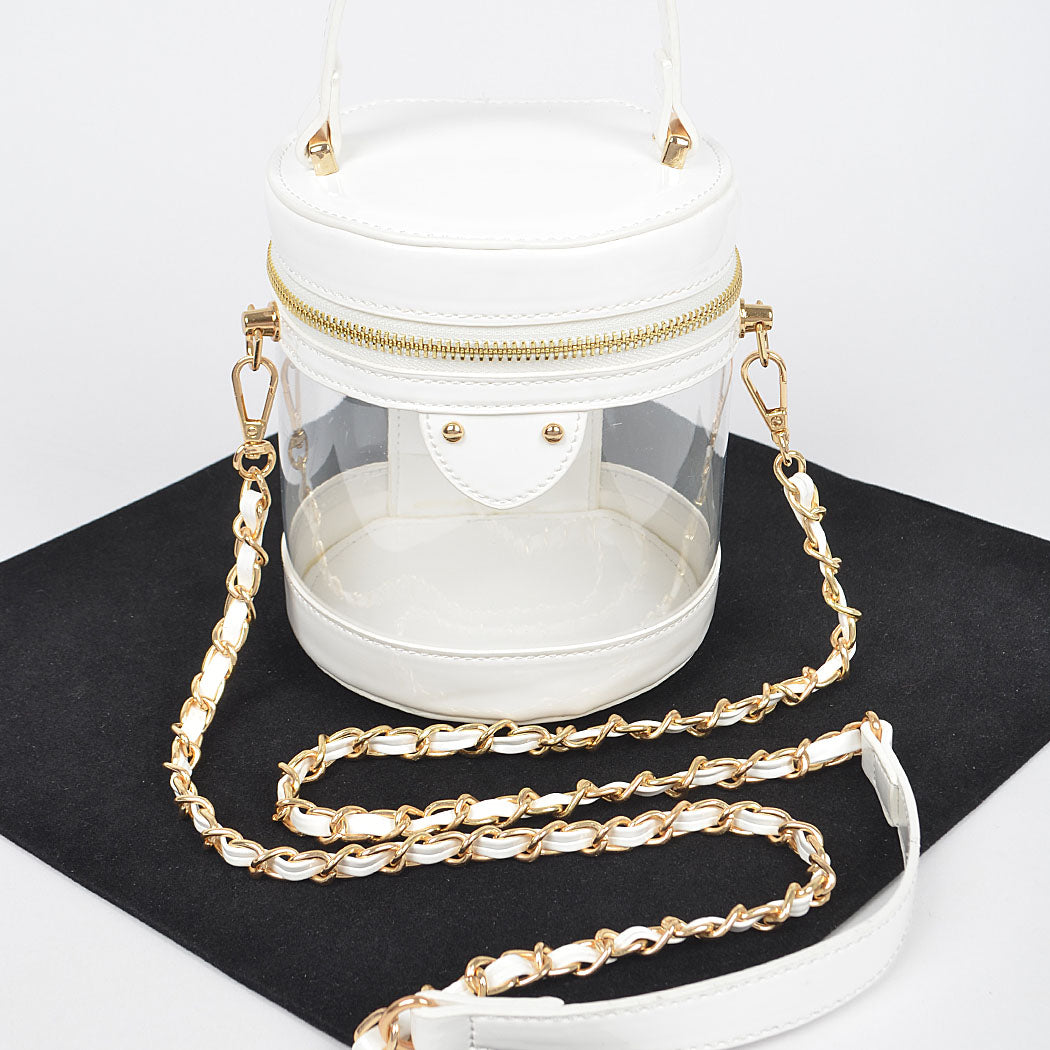 Transparent Tube Bag w/Handle