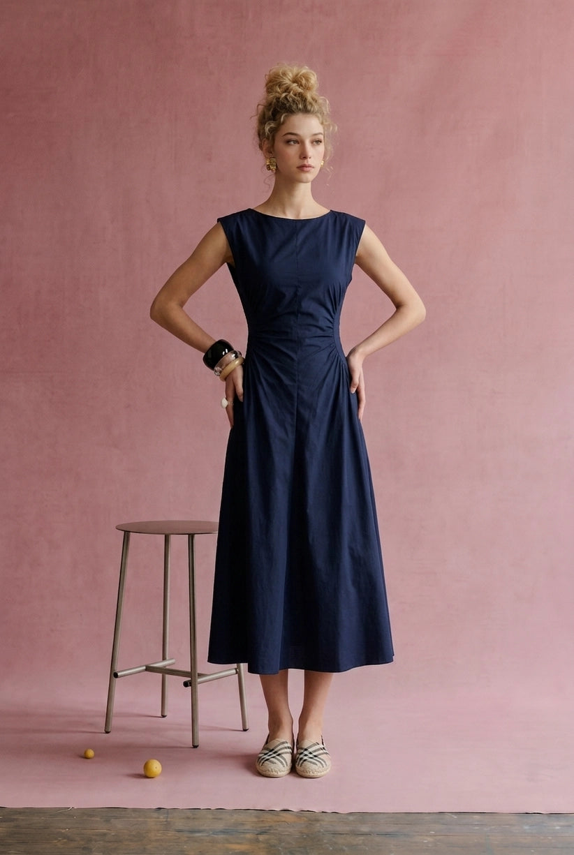 Ruched Waist Midi Dress