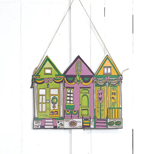 Mardi Gras Parade Houses Door Hanger