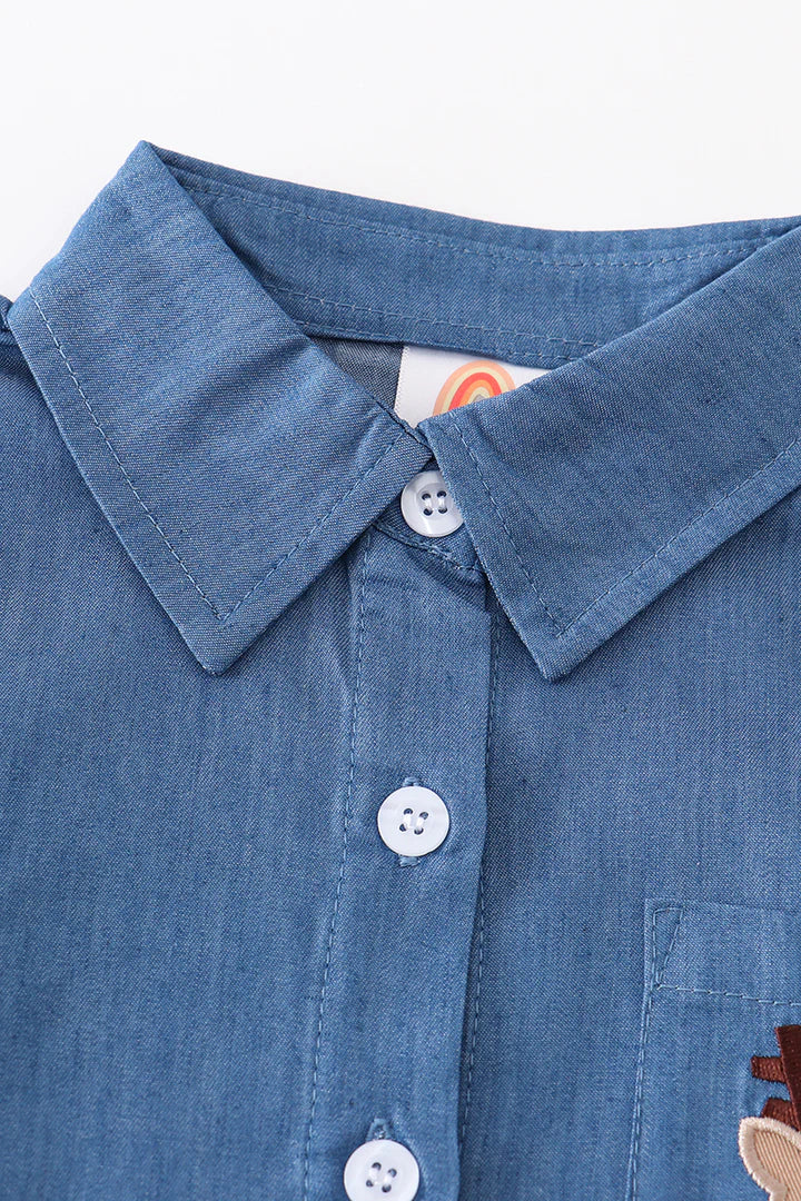 Blue Deer Button Down