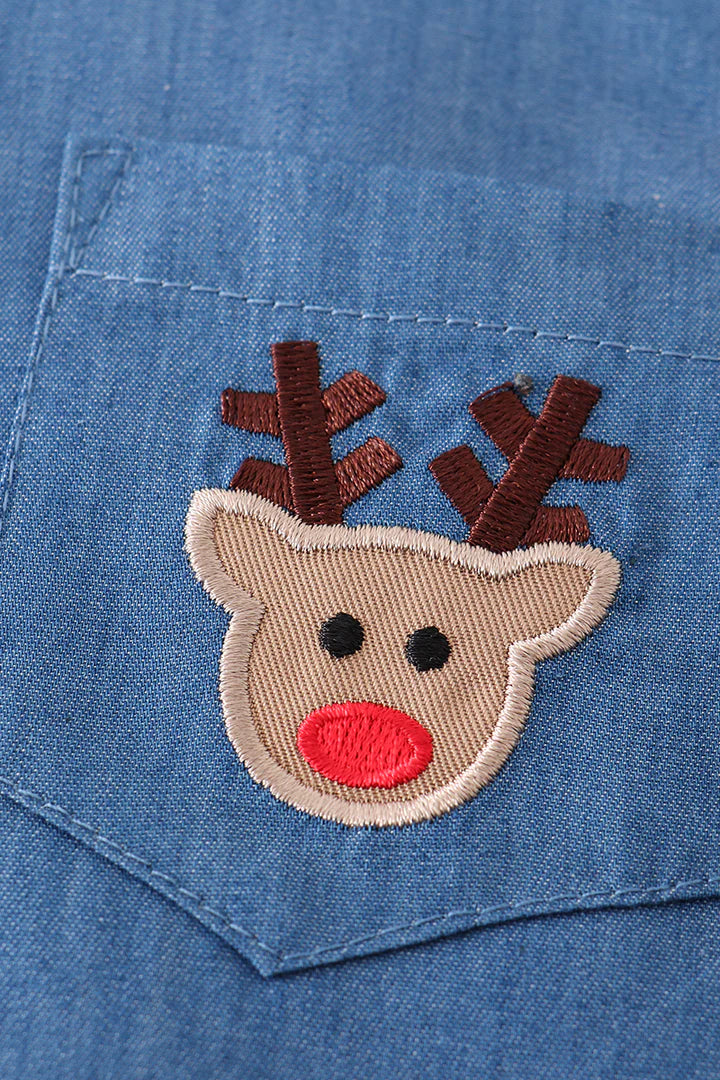 Blue Deer Button Down