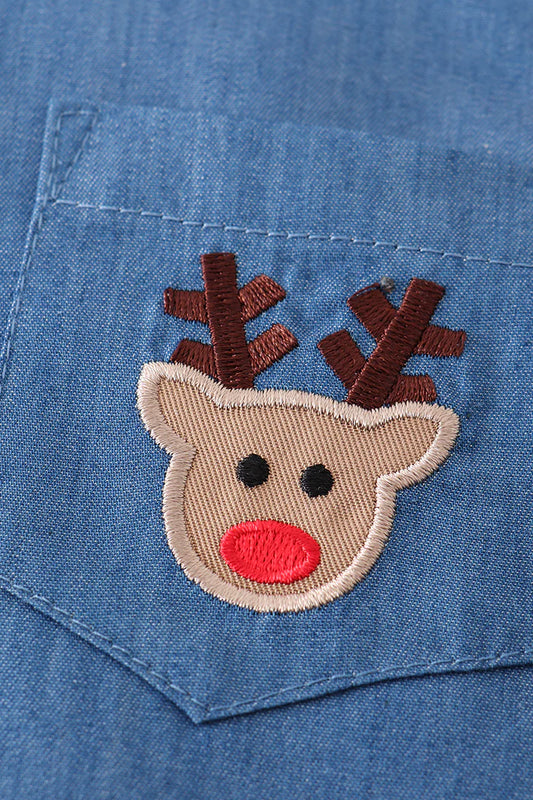 Blue Deer Button Down