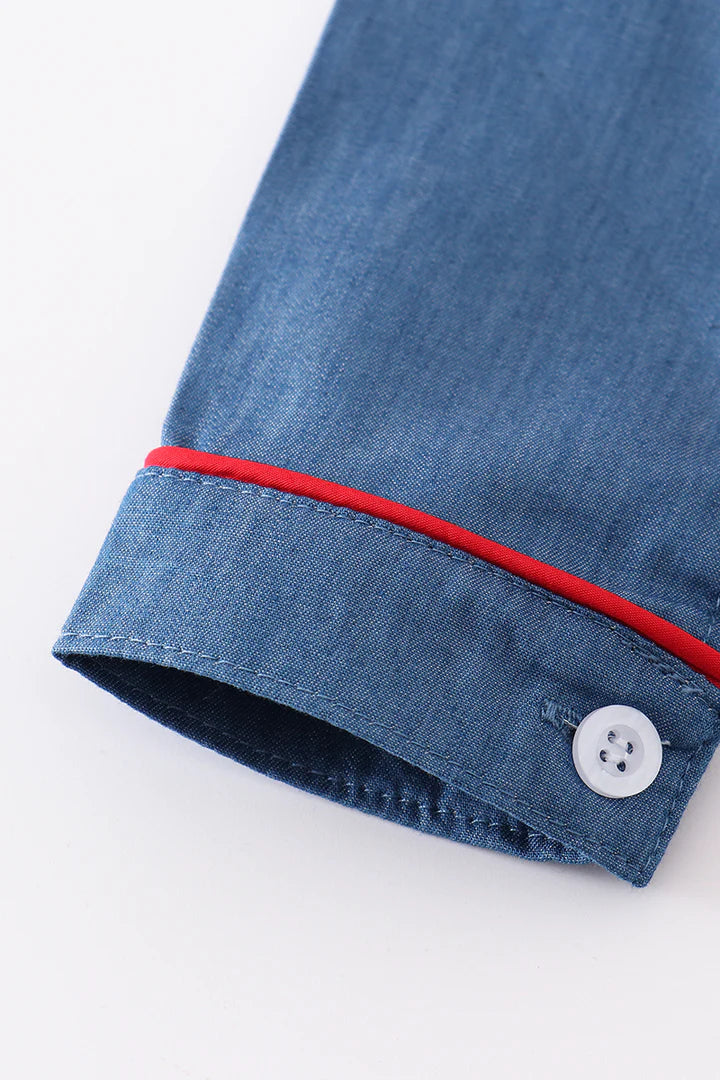 Blue Deer Button Down