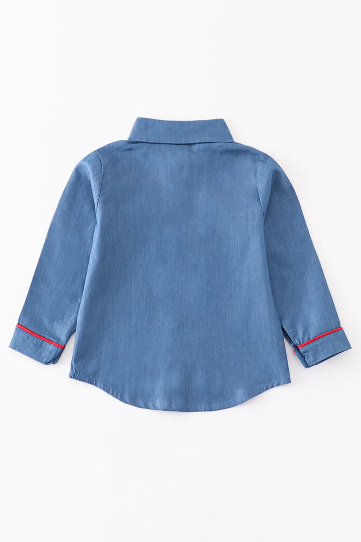 Blue Deer Button Down