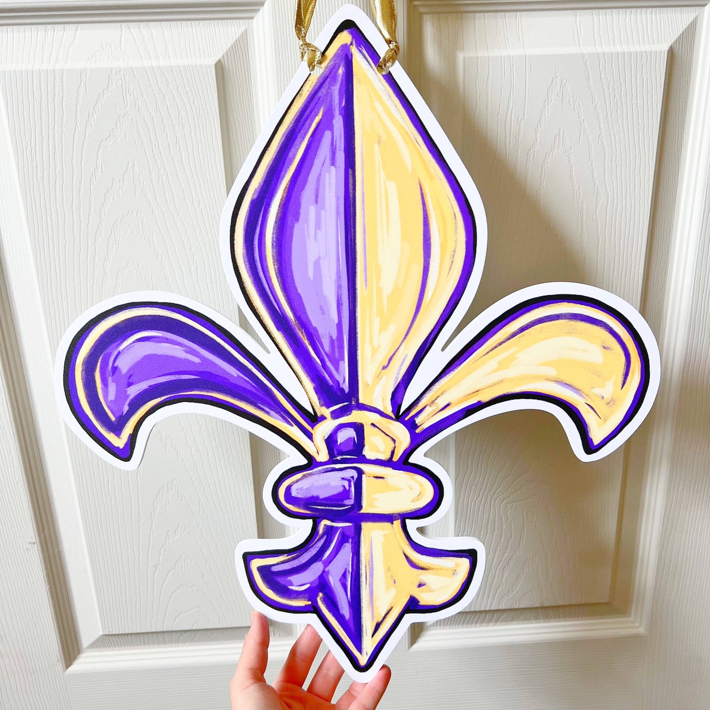 Reversible LSU & Saints Door Hanger