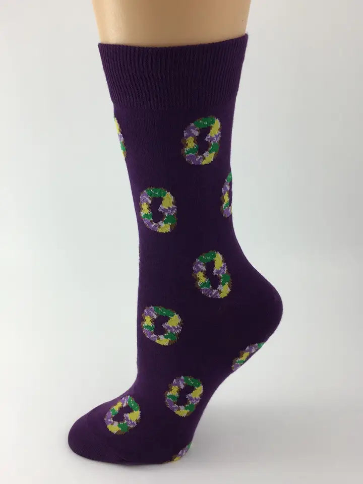 Mardi Gras Purple King Cake Socks - The Season Boutique