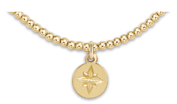 Classic Gold 2mm Bead Bracelet - Direction Gold Disc