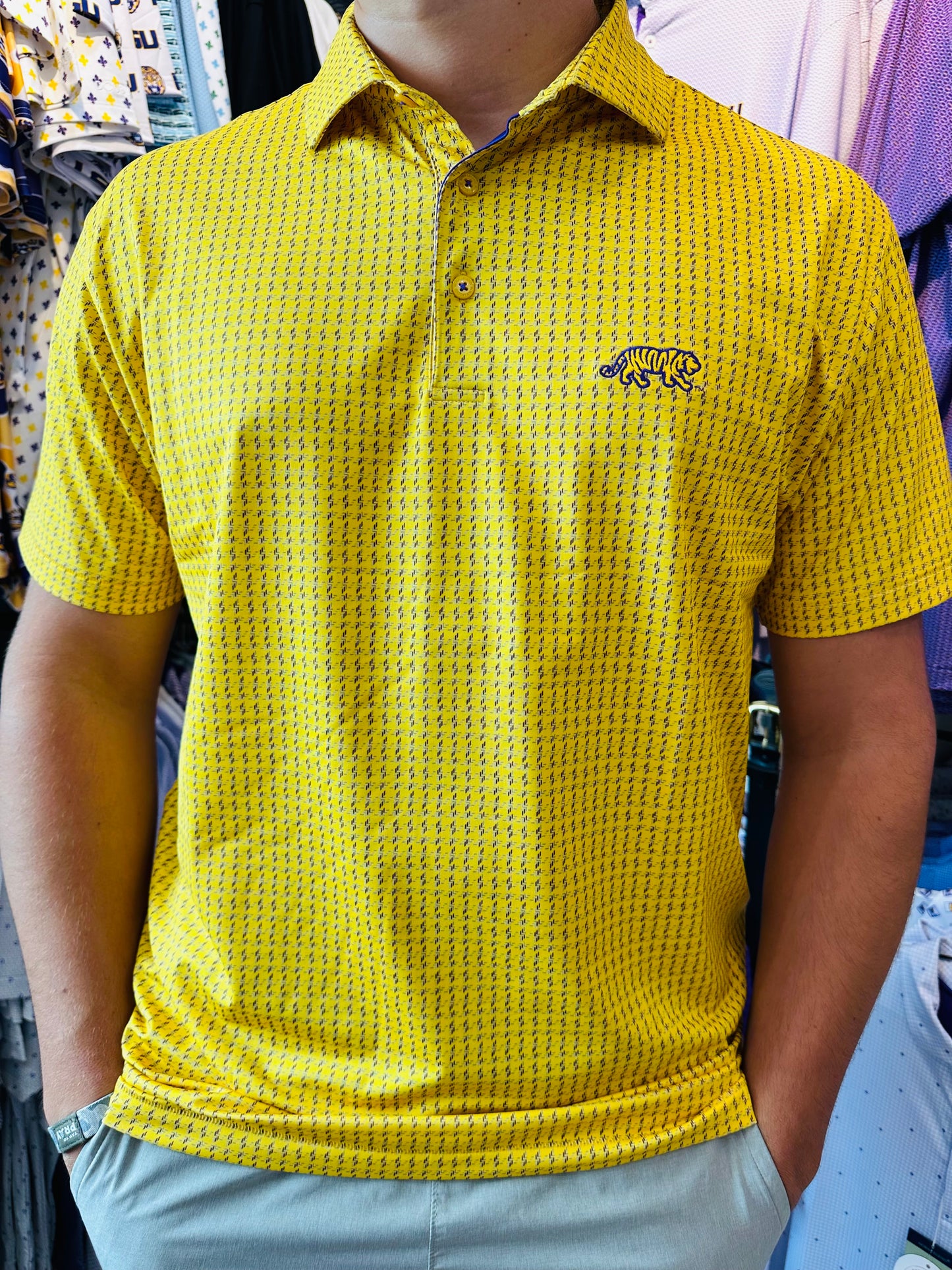 Gold Walking Tiger Polo