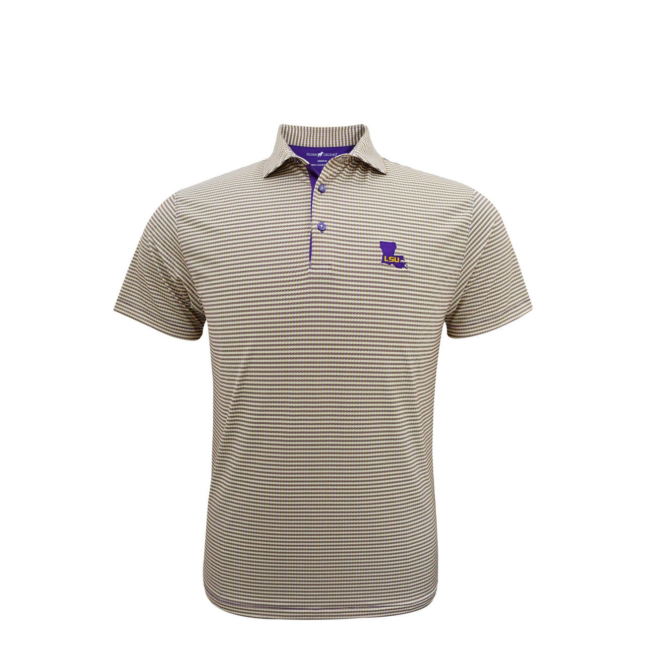 LSU Tigers State Mark Dash Polo - Gold with Purple
