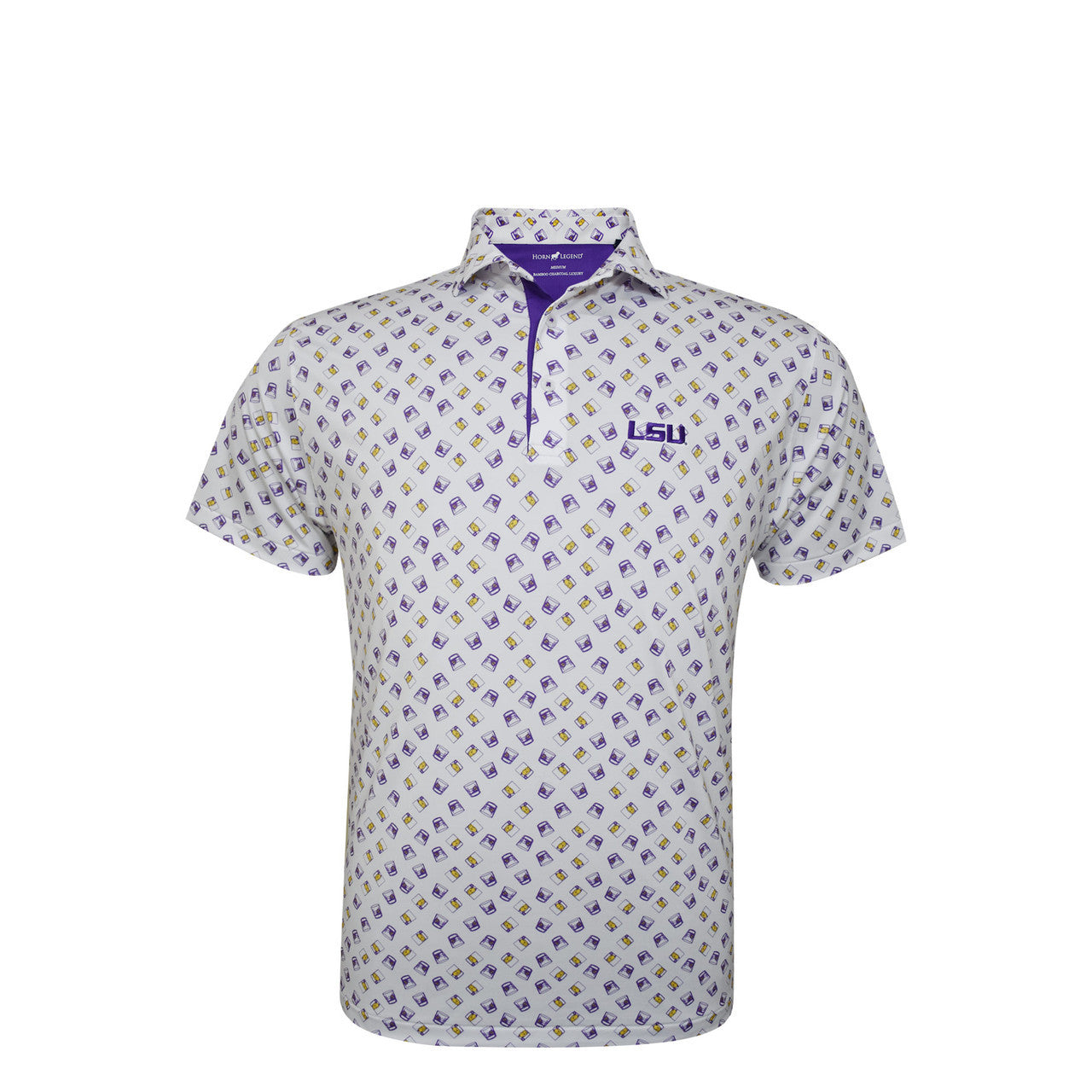 LSU Tigers White Tumbler Polo