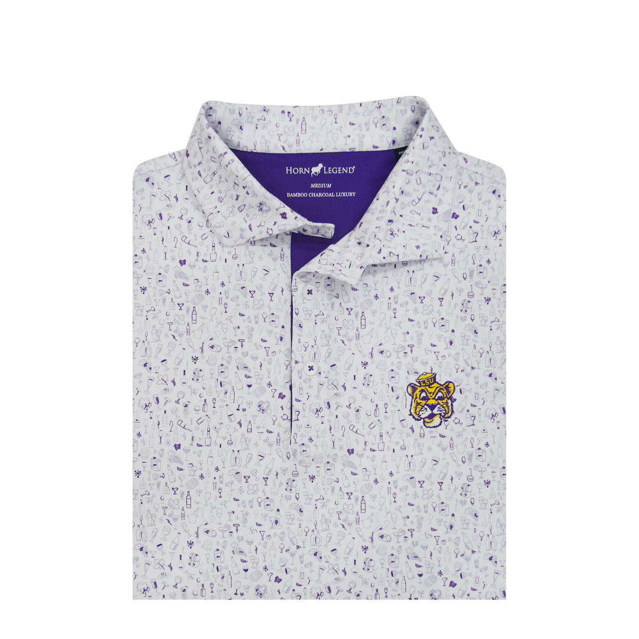 LSU Tigers Vintage 1955 White Pub Crawl Polo