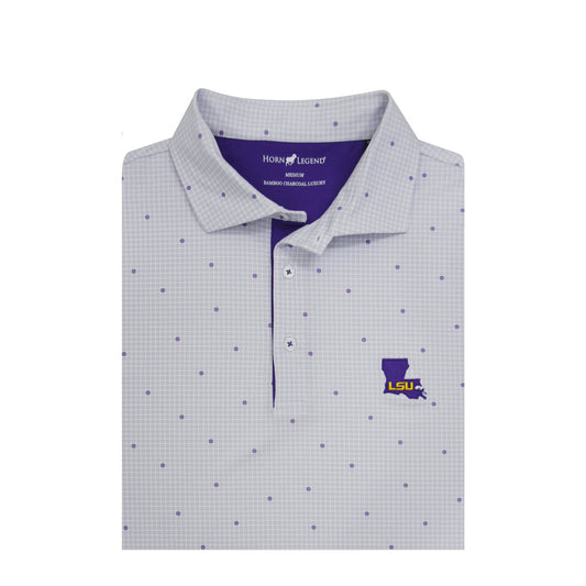LSU Tigers State Mark Lavender and White Lydian Lion Polo