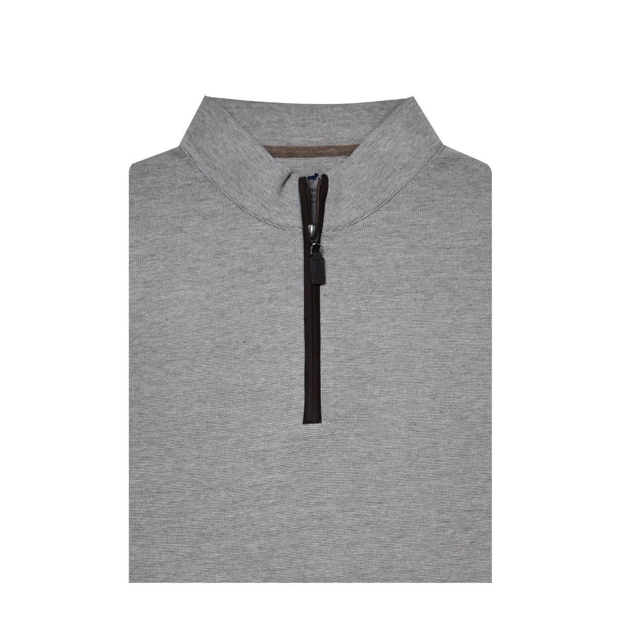 Suede Zip Cotton Pullover
