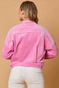 Corduroy Jacket with Pearl Bow