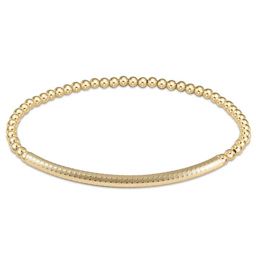 Enewton Extend Bliss Bar textured 3mm bead bracelet - gold