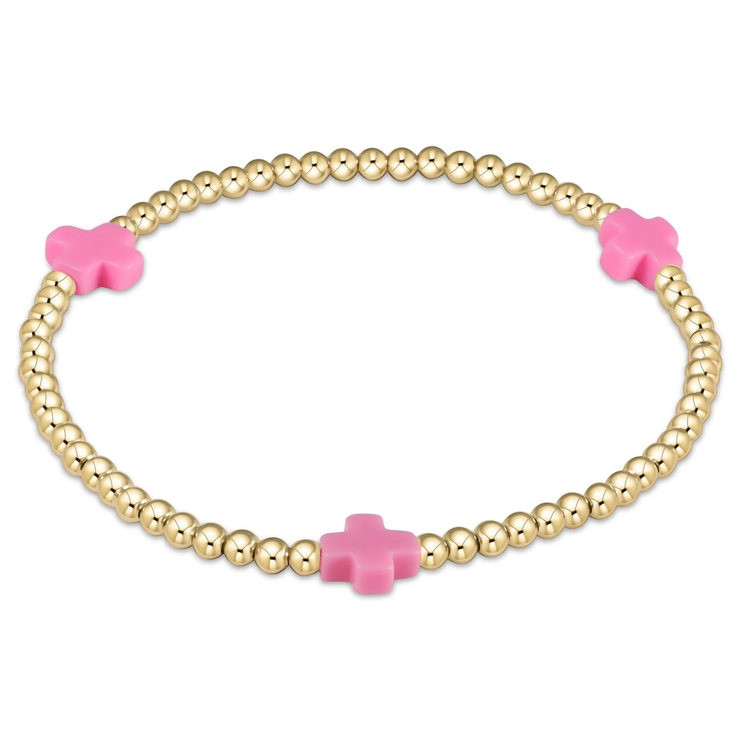 egirl signature 3mm bead- pink cross bracelet