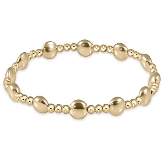 Honesty Gold Sincerity Pattern 6mm bead bracelet