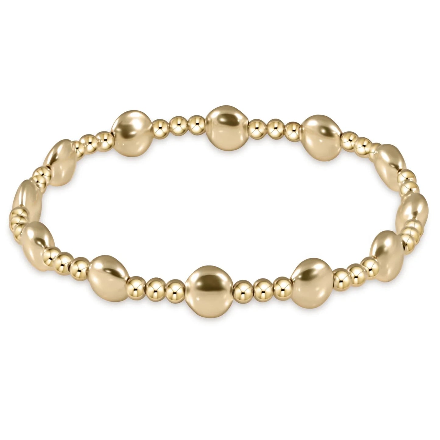honesty gold sincerity pattern 6mm bead bracelet - Extends