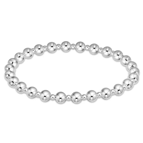 Classic Grateful pattern 4mm bead bracelet - sterling  Extended