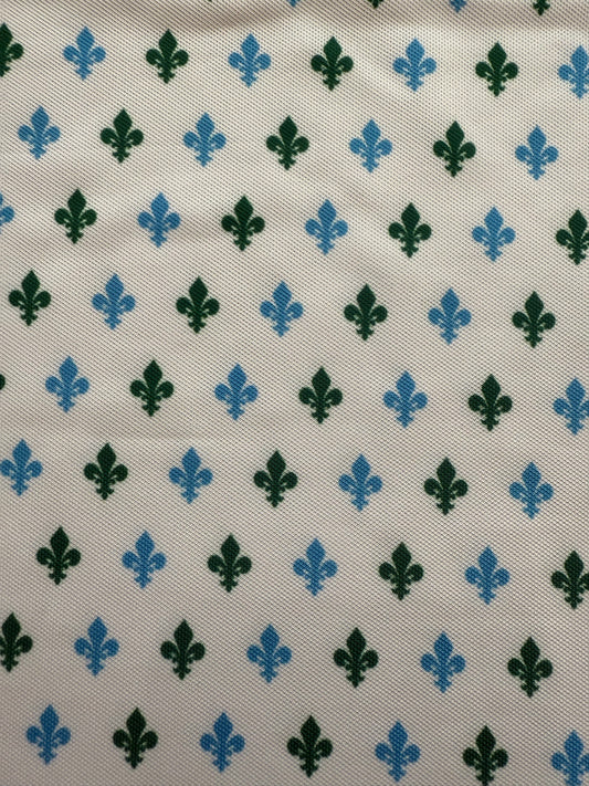 Men's Blue & Green Fluer-De-LIs Polo Shirt