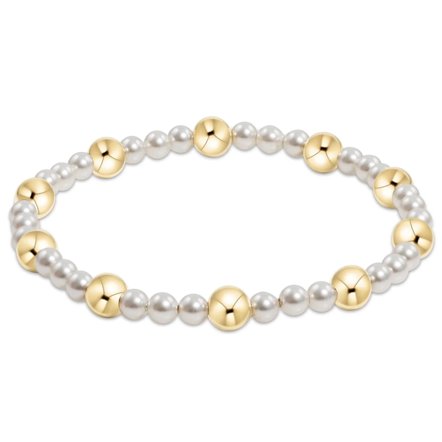 Pearl Sincerity pattern 4mm bead bracelet - 6mm gold