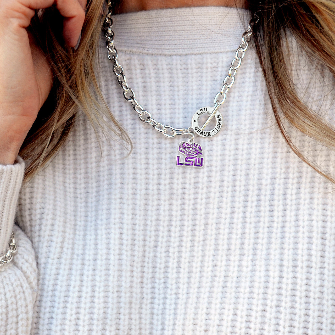 LSU Tigers Necklace- Audrey Toggle